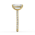 The Astra Ring - Emerald Solitaire with Pavé Band