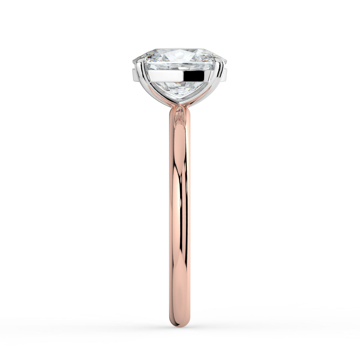 The Nova Ring — Elongated Cushion Solitaire Lab-Grown Diamond Engagement Ring in Two-Tone Rose and White Gold | The Jewel Concierge