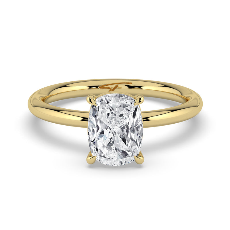 The Nova Ring — Elongated Cushion Solitaire Lab-Grown Diamond Engagement Ring in Yellow Gold | The Jewel Concierge