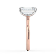 The Nova Ring — Emerald Solitaire Lab-Grown Diamond Engagement Ring in Two-Tone Rose and White Gold | The Jewel Concierge