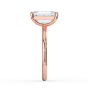 The Nova Ring — Emerald Solitaire Lab-Grown Diamond Engagement Ring in Rose Gold | The Jewel Concierge
