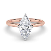 The Nova Ring — Marquise Solitaire Lab-Grown Diamond Engagement Ring in Two-Tone Rose and White Gold | The Jewel Concierge