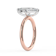 The Nova Ring — Marquise Solitaire Lab-Grown Diamond Engagement Ring in Two-Tone Rose and White Gold | The Jewel Concierge