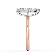 The Nova Ring — Marquise Solitaire Lab-Grown Diamond Engagement Ring in Two-Tone Rose and White Gold | The Jewel Concierge