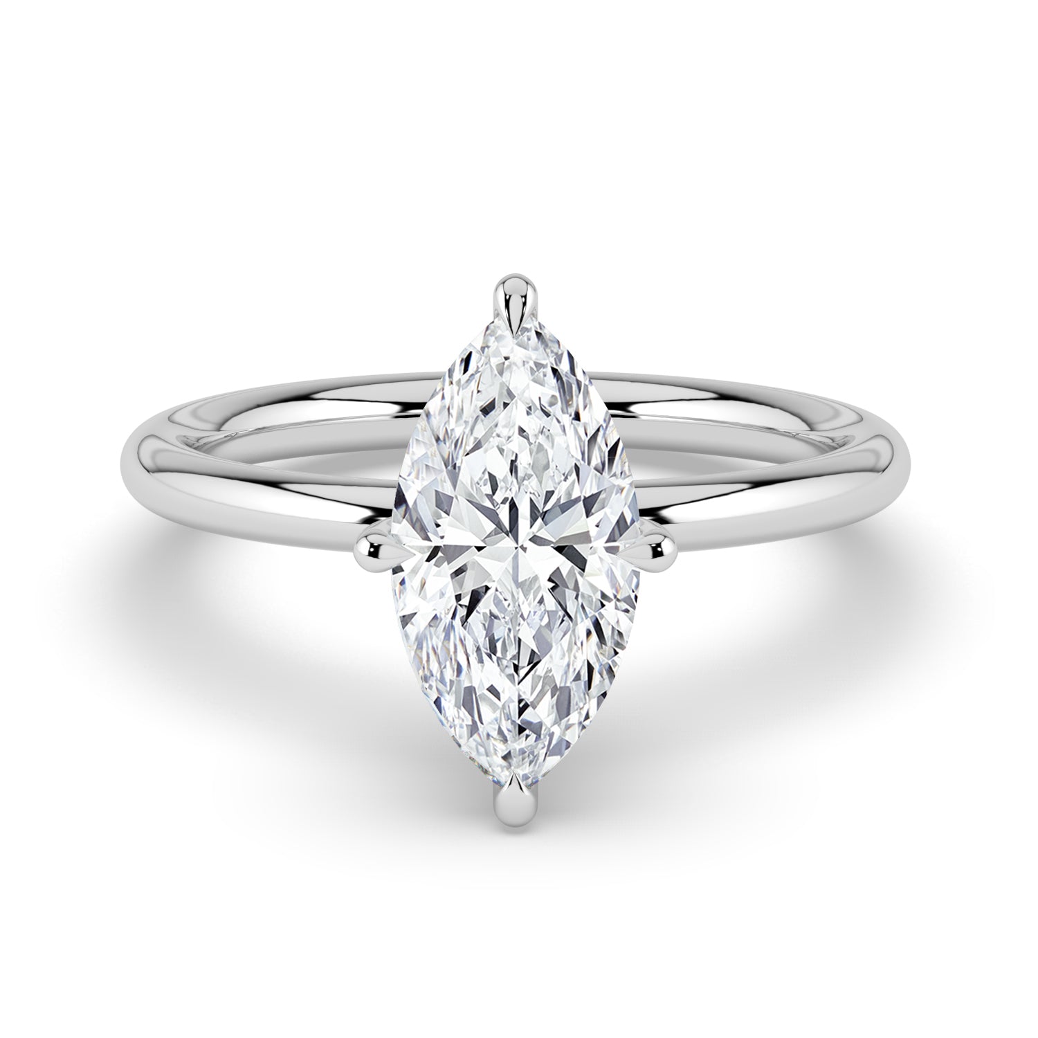 The Nova Ring — Marquise Solitaire Lab-Grown Diamond Engagement Ring in White Gold | The Jewel Concierge
