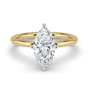 The Nova Ring — Marquise Solitaire Lab-Grown Diamond Engagement Ring in Two-Tone Yellow and White Gold | The Jewel Concierge