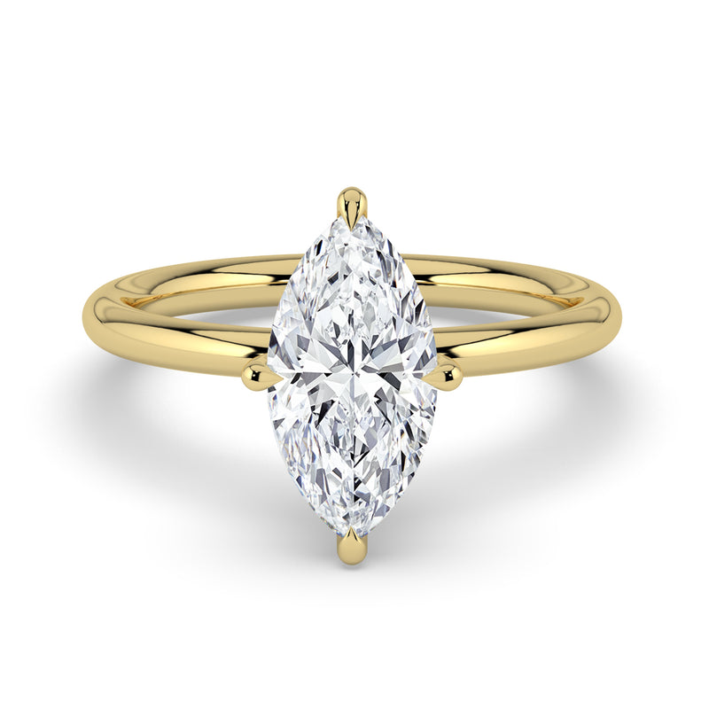 The Nova Ring – Marquise Solitaire in 14K Yellow Gold – The Jewel Concierge