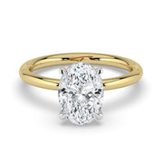 The Nova Ring — Oval Solitaire Lab-Grown Diamond Engagement Ring in Two-Tone Yellow and White Gold | The Jewel Concierge