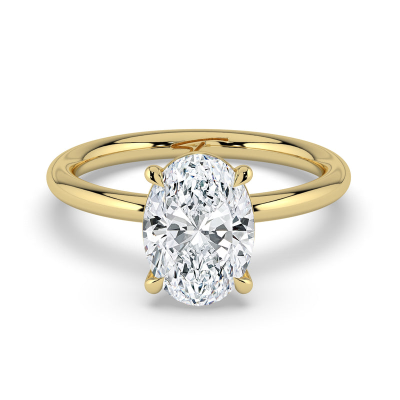 The Nova Ring – Oval Solitaire in 14K Yellow Gold – The Jewel Concierge