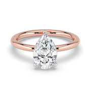 The Nova Ring — Pear Solitaire Lab-Grown Diamond Engagement Ring in Two-Tone Rose and White Gold | The Jewel Concierge
