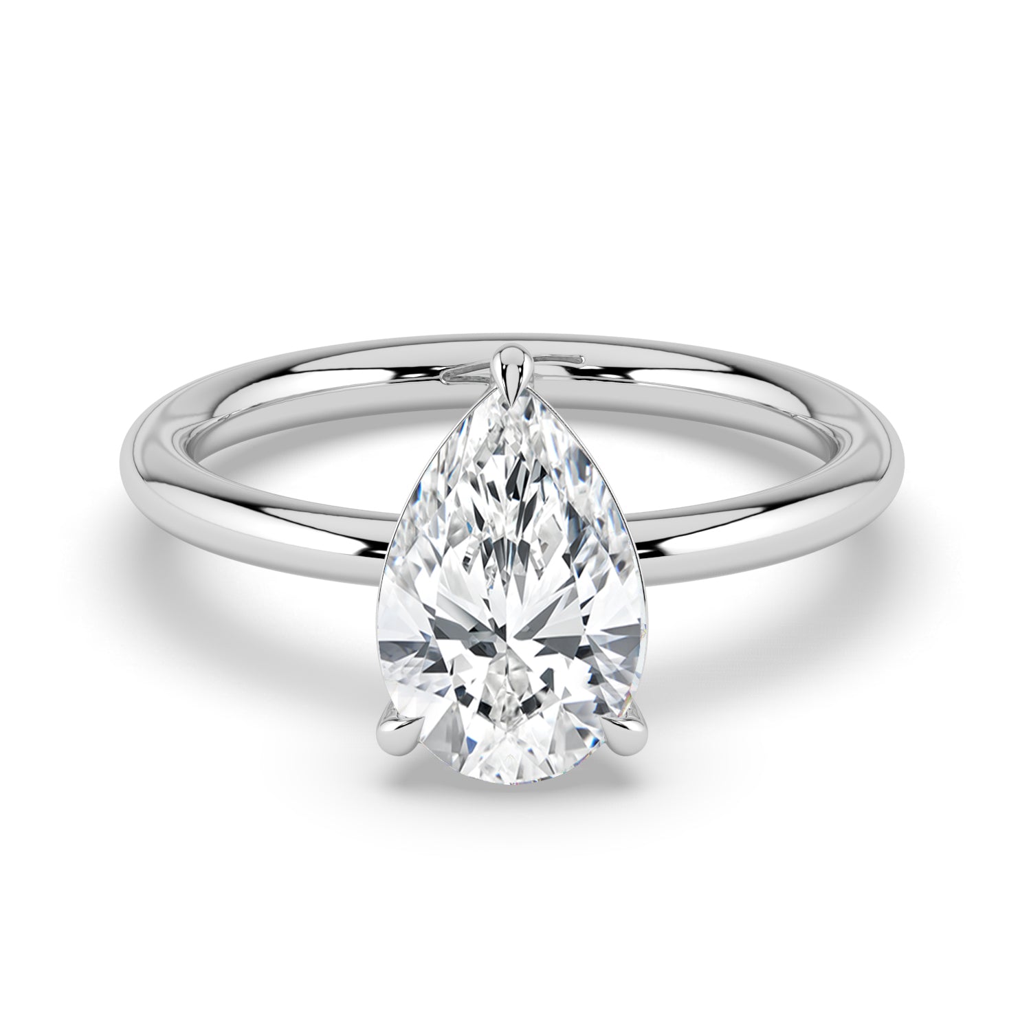 The Nova Ring — Pear Solitaire Lab-Grown Diamond Engagement Ring in White Gold | The Jewel Concierge