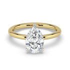 The Nova Ring — Pear Solitaire Lab-Grown Diamond Engagement Ring in Two-Tone Yellow and White Gold | The Jewel Concierge