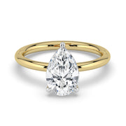 The Nova Ring — Pear Solitaire Lab-Grown Diamond Engagement Ring in Two-Tone Yellow and White Gold | The Jewel Concierge