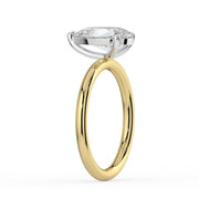 The Nova Ring — Pear Solitaire Lab-Grown Diamond Engagement Ring in Two-Tone Yellow and White Gold | The Jewel Concierge