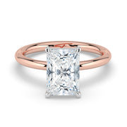 The Nova Ring — Radiant Solitaire Lab-Grown Diamond Engagement Ring in Two-Tone Rose and White Gold | The Jewel Concierge