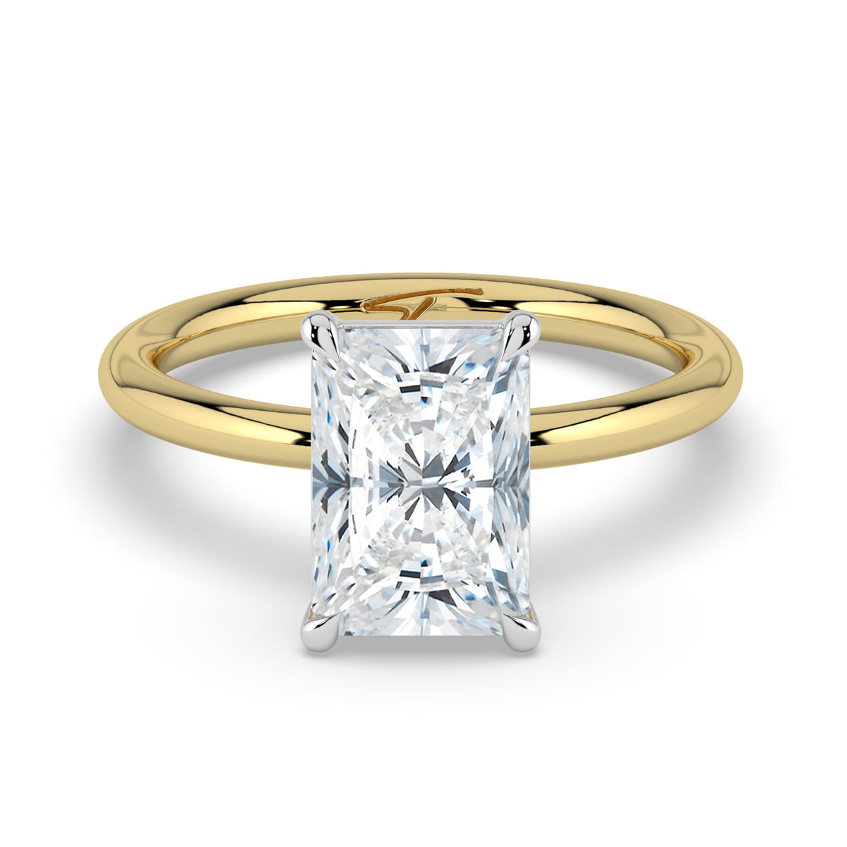 The Nova Ring — Radiant Solitaire Lab-Grown Diamond Engagement Ring in Two-Tone Yellow and White Gold | The Jewel Concierge