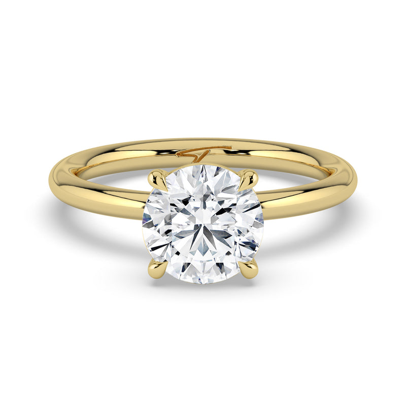 The Nova Ring – 4 Claw Round Solitaire in 14K Yellow Gold – The Jewel Concierge