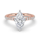 The Astra Ring - Marquise Solitaire with Pavé Band