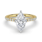 The Astra Ring - Marquise Solitaire with Pavé Band
