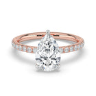 The Astra Ring - Pear Solitaire with Pavé Band