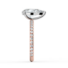 The Astra Ring - Pear Solitaire with Pavé Band