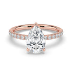 The Astra Ring - Pear Solitaire with Pavé Band