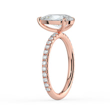 The Astra Ring - Pear Solitaire with Pavé Band