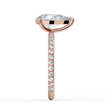 The Astra Ring - Pear Solitaire with Pavé Band