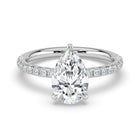 The Astra Ring - Pear Solitaire with Pavé Band