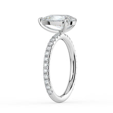 The Astra Ring - Pear Solitaire with Pavé Band