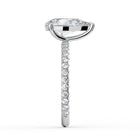 The Astra Ring - Pear Solitaire with Pavé Band