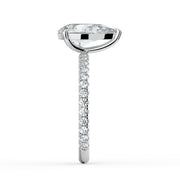 The Astra Ring — Pear Solitaire with Pavé Band Lab-Grown Diamond Engagement Ring in White Gold | The Jewel Concierge