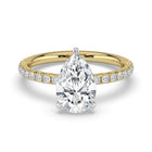 The Astra Ring - Pear Solitaire with Pavé Band