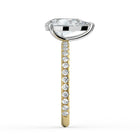 The Astra Ring - Pear Solitaire with Pavé Band