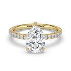 The Astra Ring - Pear Solitaire with Pavé Band