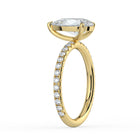 The Astra Ring - Pear Solitaire with Pavé Band