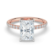The Astra Ring - Radiant Solitaire with Pavé Band