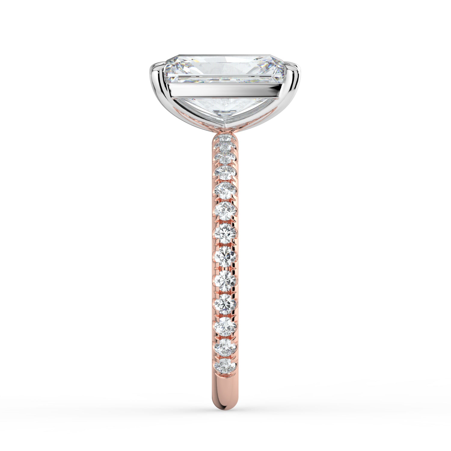 The Astra Ring - Radiant Solitaire with Pavé Band