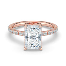 The Astra Ring - Radiant Solitaire with Pavé Band