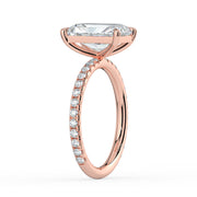 The Astra Ring — Radiant Solitaire with Pavé Band Lab-Grown Diamond Engagement Ring in Rose Gold | The Jewel Concierge