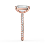 The Astra Ring — Radiant Solitaire with Pavé Band Lab-Grown Diamond Engagement Ring in Rose Gold | The Jewel Concierge