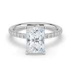 The Astra Ring - Radiant Solitaire with Pavé Band