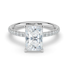 The Astra Ring - Radiant Solitaire with Pavé Band