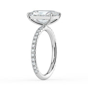 The Astra Ring — Radiant Solitaire with Pavé Band Lab-Grown Diamond Engagement Ring in White Gold | The Jewel Concierge