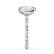The Astra Ring — Radiant Solitaire with Pavé Band Lab-Grown Diamond Engagement Ring in White Gold | The Jewel Concierge