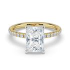 The Astra Ring - Radiant Solitaire with Pavé Band