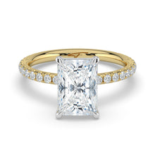The Astra Ring - Radiant Solitaire with Pavé Band
