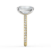 The Astra Ring — Radiant Solitaire with Pavé Band Lab-Grown Diamond Engagement Ring in Two-Tone Yellow and White Gold | The Jewel Concierge