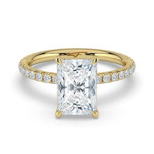The Astra Ring - Radiant Solitaire with Pavé Band