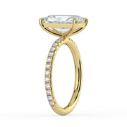 The Astra Ring — Radiant Solitaire with Pavé Band Lab-Grown Diamond Engagement Ring in Yellow Gold | The Jewel Concierge